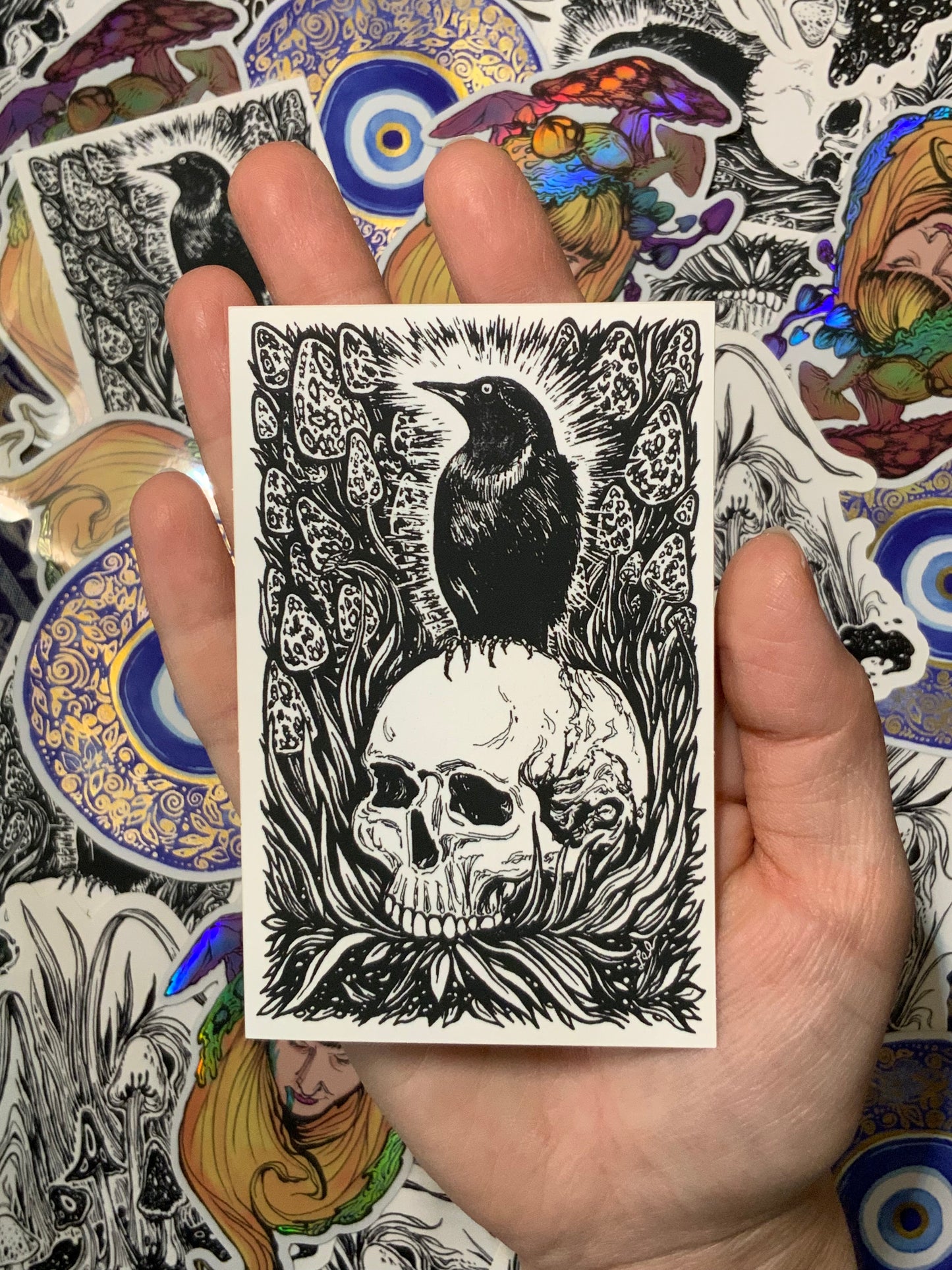 Sticker Art // Bird & Skull