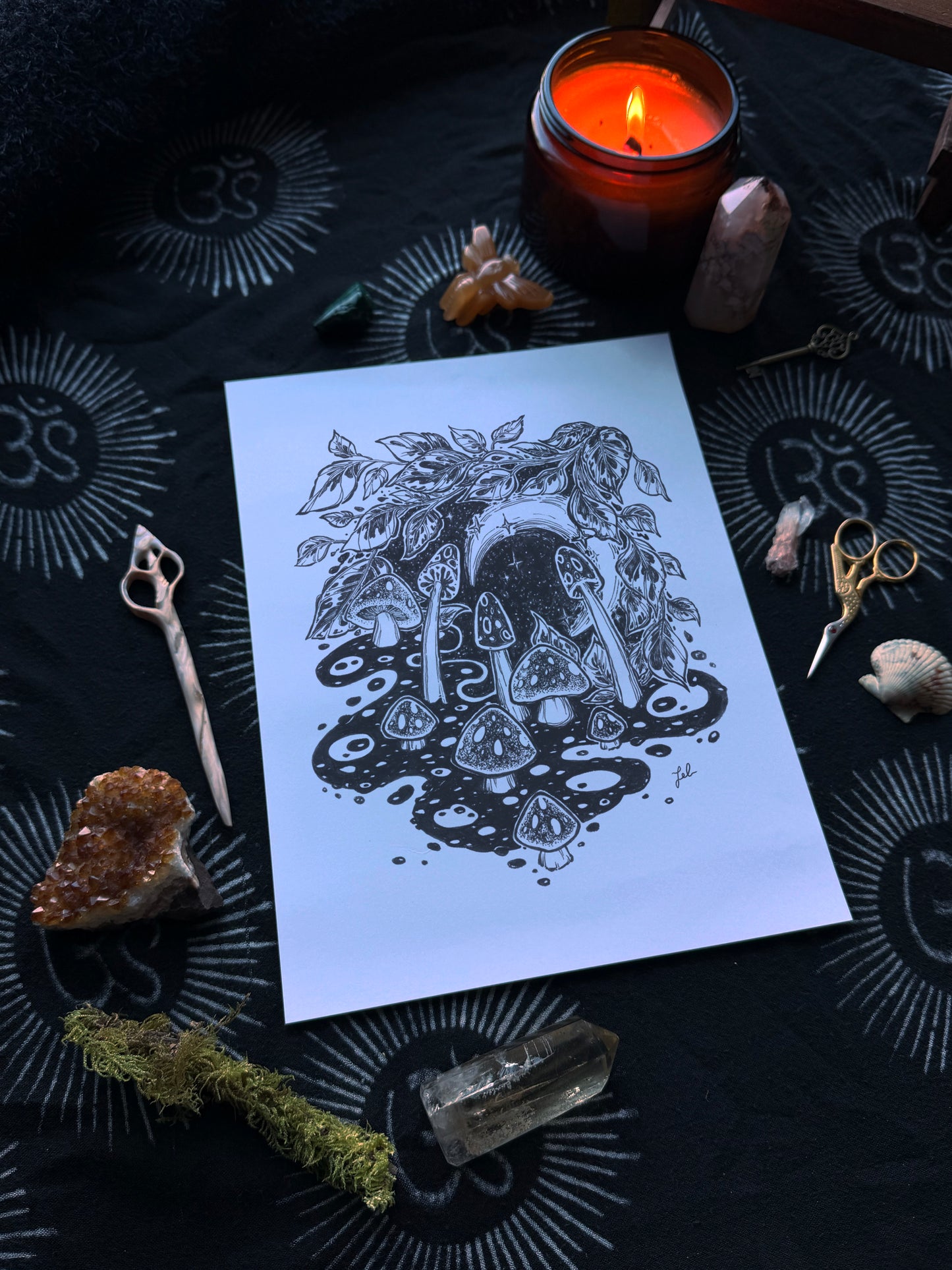 Fine Art Print // Moonlit Mushrooms